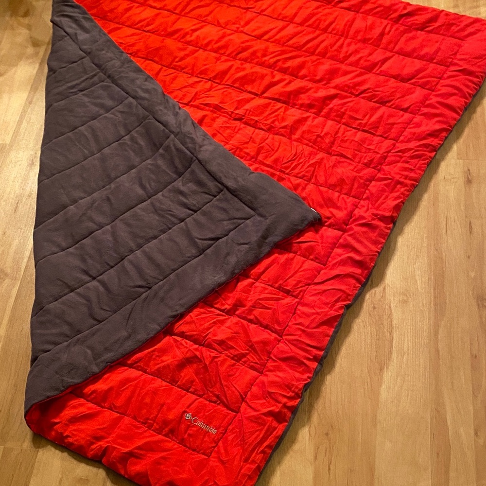 Columbia Bold Red and Charcoal Throw Blanket
